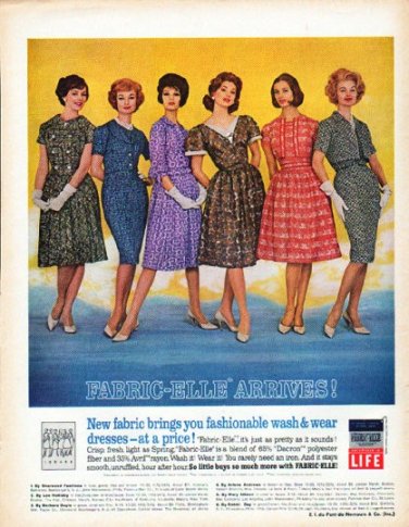 1961 Fabric-Elle Ad "Fabric-Elle Arrives"
