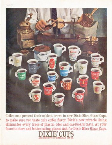 1961 Dixie Cups Ad "Coffee men"
