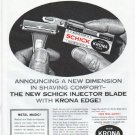 1961 Schick Razor Ad "New Krona Edge"