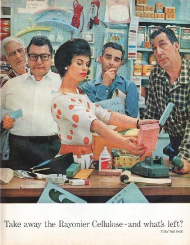 1961 Rayonier Cellulose Ad "what's left"