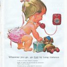 1961 Bell Telephone System Ad "go first by Long Distance"