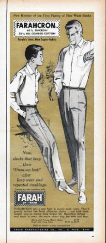 1961 Farah Slacks Ad "Farahcron"