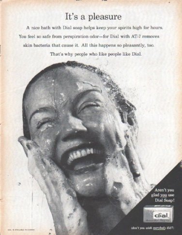 1961 Dial Soap Ad "It's a pleasure"
