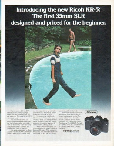 1979 Ricoh Camera Ad "the new Ricoh KR-5"