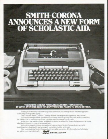 1979 Smith-Corona Typewriter Ad "Scholastic Aid"