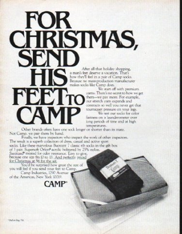 1979 Camp Socks Ad "For Christmas"