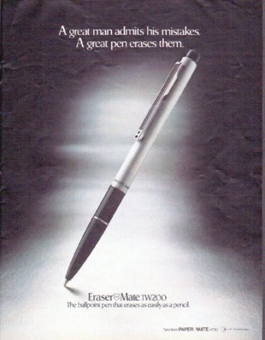 1979 Eraser Mate Ad "A great man"