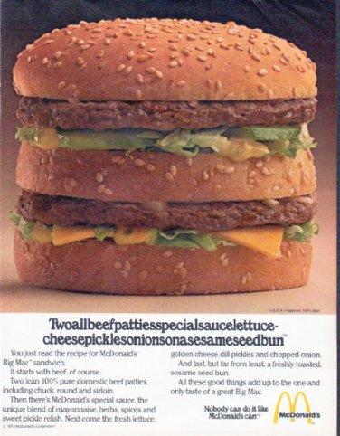 1979 McDonald's Ad "Twoallbeefpatties"