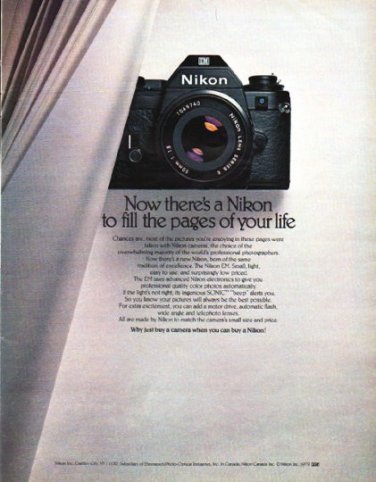 1979 Nikon Camera Ad "Now there's a Nikon"