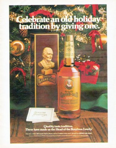 1979 Old Grand-Dad Whiskey Ad "Celebrate an old holiday tradition"