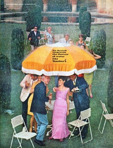 1966 Teacher's Scotch Ad "improves the flavour"