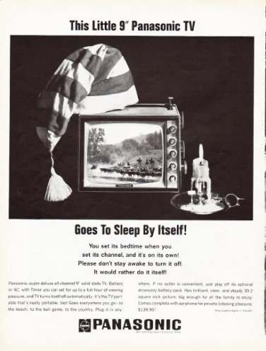 1966 Panasonic Ad "Goes To Sleep By Itself"