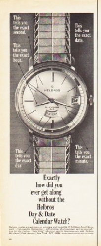 1966 Helbros Watch Ad "how did you ever get along"