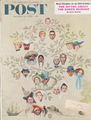 1959 Saturday Evening Post Cover Page "Family Tree" ... October 24, 1959