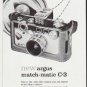 1959 Argus Camera Ad "Easy to set as a clock"