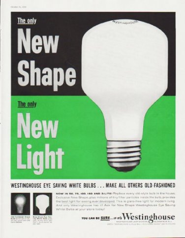 1959 Westinghouse Ad "New Shape"