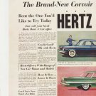 1959 Hertz Rent a car Ad "The Brand-New Corvair and the 1960 Chevrolet"