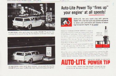 1959 Auto-Lite Spark Plug Ad "fires up"