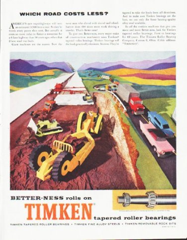 1959 Timken Ad "Which road costs less"