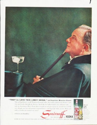 1959 Smirnoff Vodka Ad "Limey Drink"