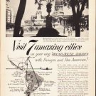 1953 Panagra Airways Ad "7 amazing cities"  2583