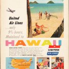 1953 United Air Lines Ad "Mainland to Hawaii"  2586