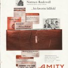 1961 Amity Leather Products Ad "his favorite billfold"  2653