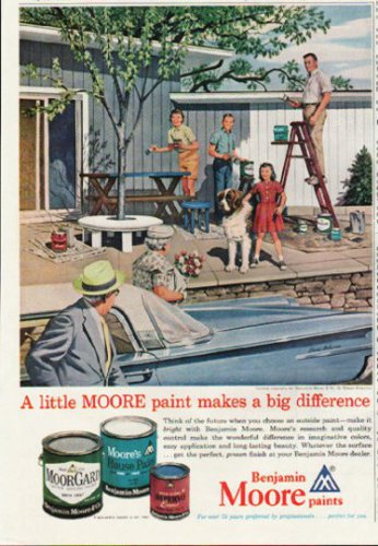 1961 Benjamin Moore Ad "A little MOORE paint"  2660