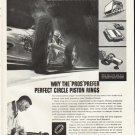 1961 Perfect Circle Piston Rings Ad "The "Pros""  2671