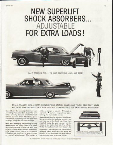 1961 Superlift Shock Absorbers Ad "extra loads"  2682