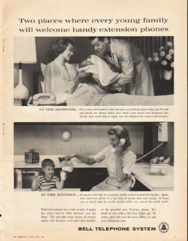 1961 Bell Telephone System Ad "Two places"  2687