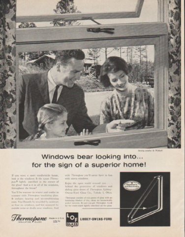 1961 Libbey Owens Ford Ad "Windows bear looking into"  2688
