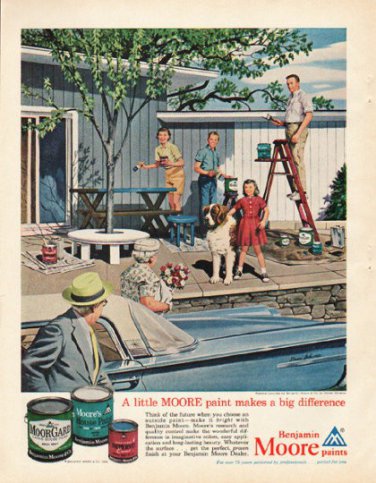 1961 Benjamin Moore Ad "A little MOORE paint"  2707