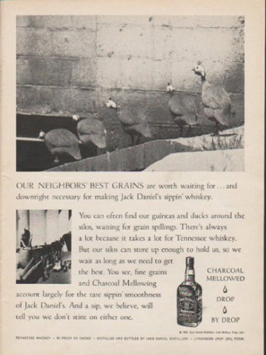 1962 Jack Daniel's Whiskey Ad "Our neighbors' best grains"  2736