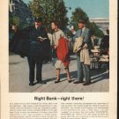 1962 First National City Bank Ad "Right Bank"  2743
