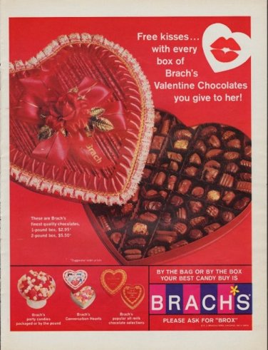 1967 Brach's Candy Ad "Valentine Chocolates"