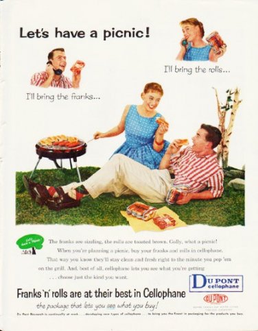 1957 Du Pont Ad "Let's have a picnic"