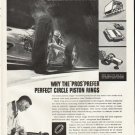 1961 Perfect Circle Piston Rings Ad "The "Pros""