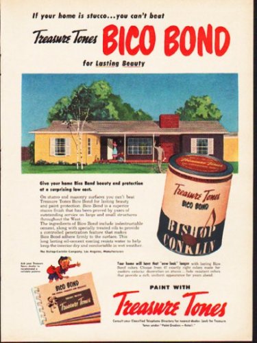 1953 Treasure Tones Ad "If your home is stucco"