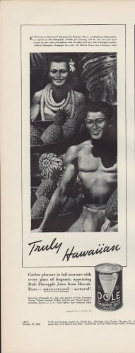 1938 Dole Pineapple Juice "Hawaiian" Ad