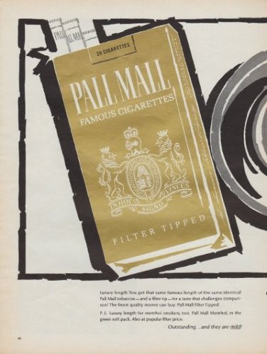 1967 Pall Mall Cigarettes Two-Page Ad "Luxury Length!"