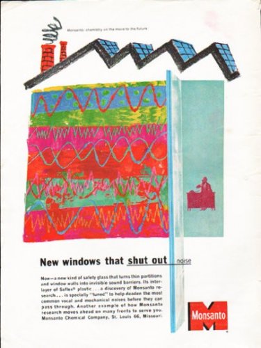 1962 Monsanto Ad "New windows"
