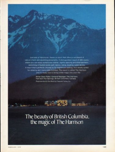 1976 Harrison Hot Springs Ad "The beauty of British Columbia"