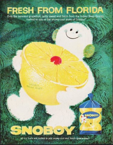 1963 Snoboy Ad "Fresh From Florida"