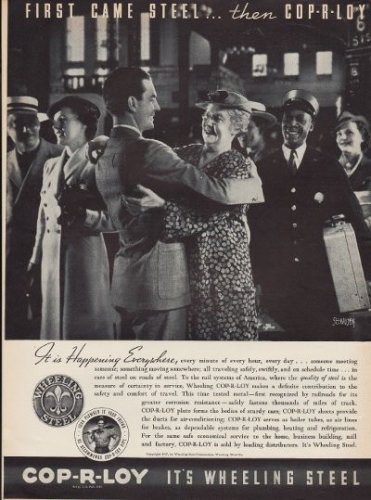 1937 Cop-R-Loy Ad "It's Wheeling Steel"