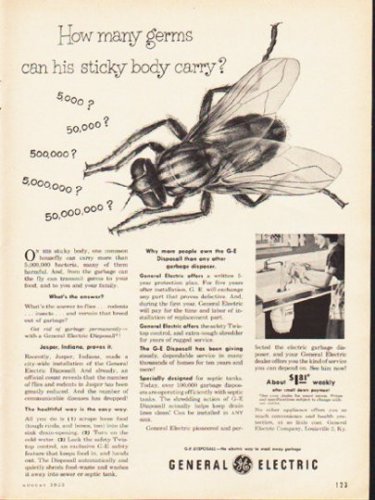 1953 General Electric Ad "How many germs"