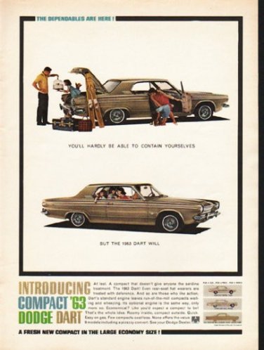1963 Dodge Dart Ad "contain yourselves" ~ (model year 1963)