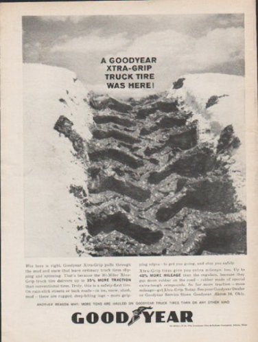 1962 Goodyear Tires Ad "Xtra-Grip"