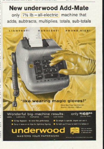 1958 underwood Ad "Add-Mate"