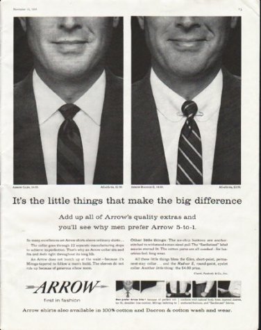 1958 Arrow Shirt Ad "It's the little things"